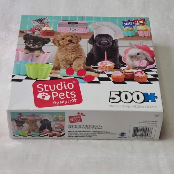 Sure Lox Myrna Studio Pets Cupcakes Jigsaw Puzzle 500 Pc Verified Complete 19x13 - Picture 8 of 8